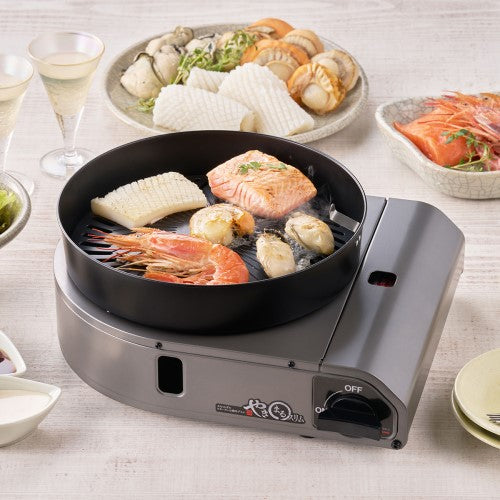 カセットガス スモークレス焼肉グリル やきまるスリム チャコールメタリック イワタニ CB-SLG-3