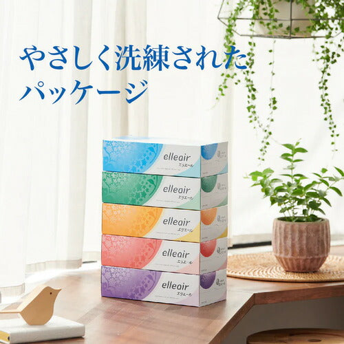 大王製紙 エリエール ティシュー 180組×5箱パック ボックスティッシュ まとめ買い 消耗品 日用品 箱ティッシュ 日本製