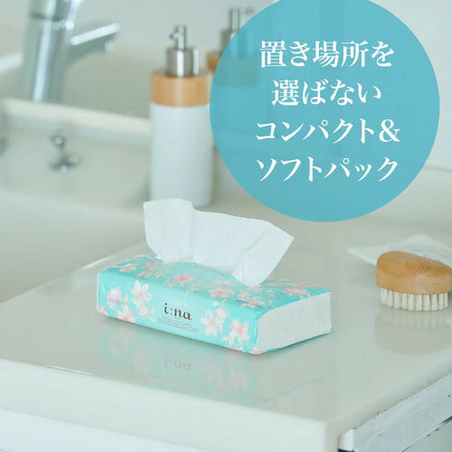大王製紙 エリエール i：na（イーナ）ソフトパックティシュー 150組×10個パック 1500枚 大容量 まとめ買い 省スペース ゴミ捨て簡単