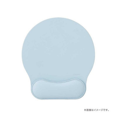リストレスト付きPUレザーマウスパッド／ライトブルー ナカバヤシ MUP-935LB