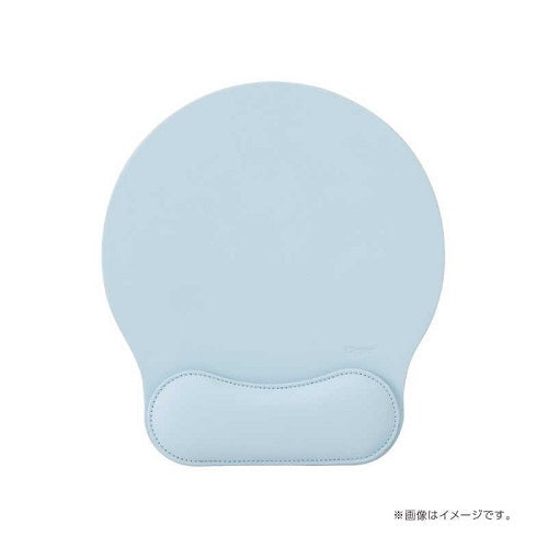 リストレスト付きPUレザーマウスパッド／ライトブルー ナカバヤシ MUP-935LB