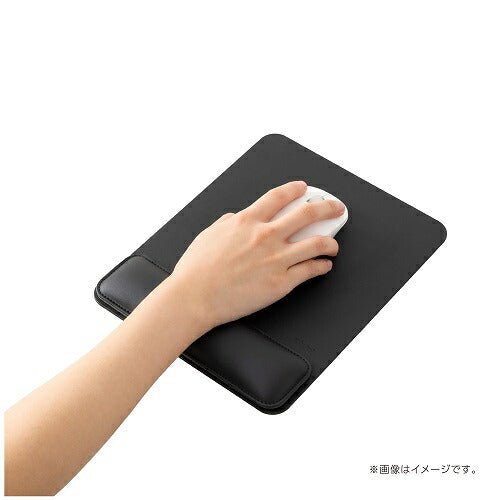 リストレスト付きPUレザーマウスパッド ブラック ナカバヤシ MUP-936BK
