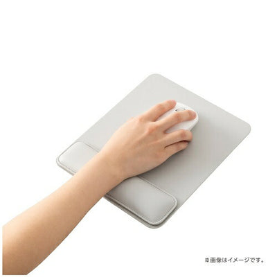リストレスト付きPUレザーマウスパッド グレー ナカバヤシ MUP-936GY