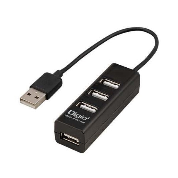 USB2.0 4ポートハブ／15cm／ブラック ナカバヤシ UH-2604BK