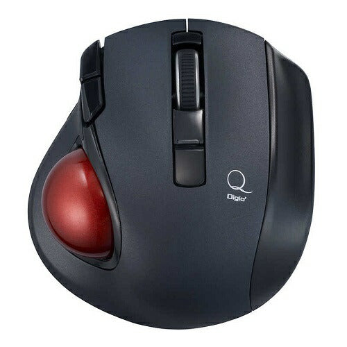 Qシリーズ 小型無線静音5ボタン レーザー式親指トラックボールマウス ナカバヤシ MUS-TRLF224BK