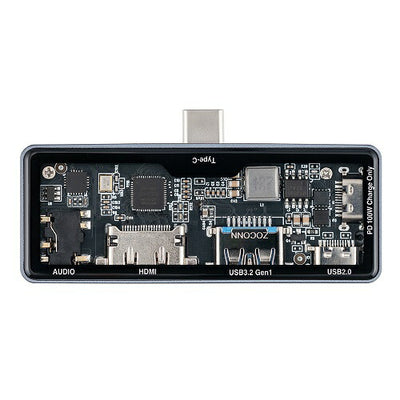 PD対応 Type-C スケルトン ドッキングステーション（3.5mm 4極付き）グレー ナカバヤシ UD-C11GY