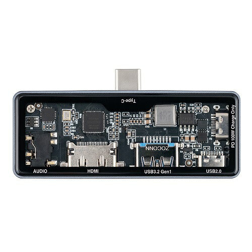 PD対応 Type-C スケルトン ドッキングステーション（3.5mm 4極付き）グレー ナカバヤシ UD-C11GY