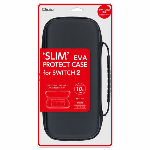 SWITCH2用 ケース EVAプロテクトケース 収納ポケット ゲームカード 10枚収納 スリム ブラック ナカバヤシ SZC-SW202BK