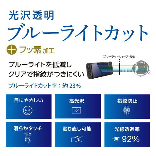 SWITCH2用 保護フィルム 光沢 ブルーライトカット ナカバヤシ GAF-SW2FLKBC