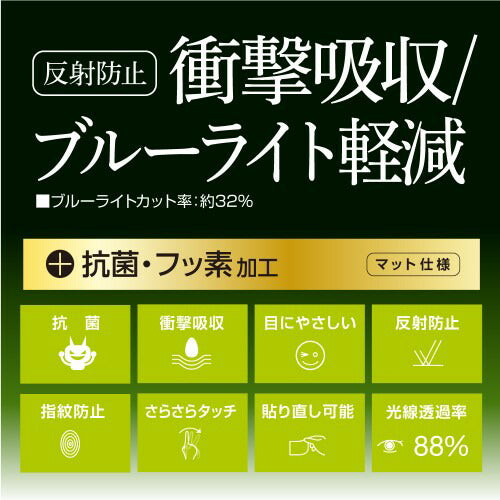 SWITCH2用 保護フィルム 衝撃吸収 反射防止 ブルーライトカット ナカバヤシ GAF-SW2FPGWBC