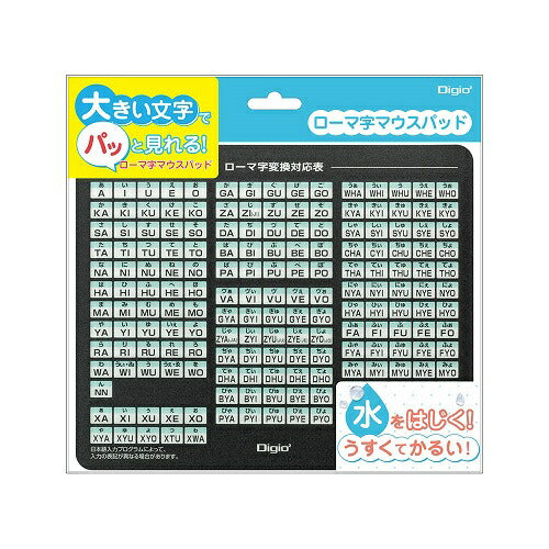 ローマ字マウスパッド ブラック ナカバヤシ MUP-928BK