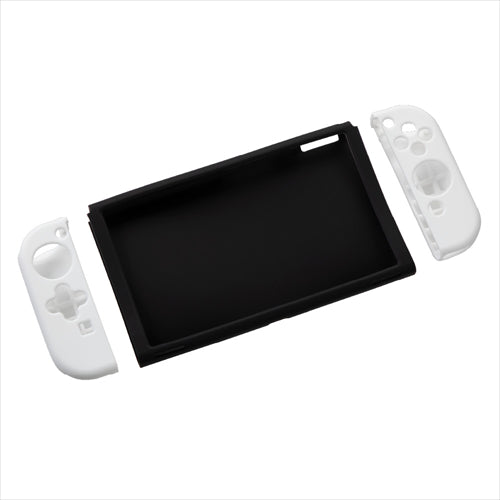 ナカバヤシ Nakabayashi Nintendo Switch 有機ELモデル用 シリコンカバー 分離型 ホワイト SZC－SWE04W 分離式 セパレートタイプ SwitchEL