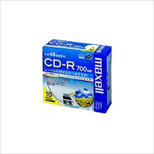 マクセル データ用CD－R インクジェットプリンタ対応 CDR700S．WP．S1P10S 48倍速対応 10枚 ホワイト