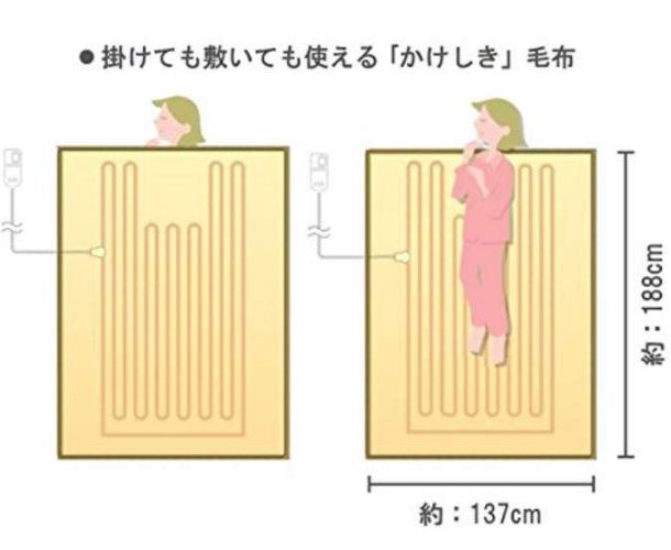 電気毛布 洗える 電気かけしき毛布 シングルMサイズ ベージュ  パナソニック DB-RM3M