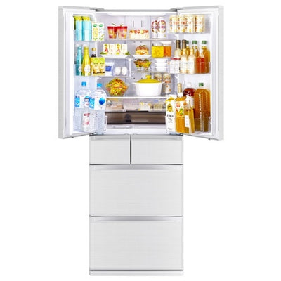 6ドア冷蔵庫 中だけひろびろ大容量 JWシリーズ シルクホワイト 観音開き 内容量：495リットル 三菱電機 MR-JW50M-W