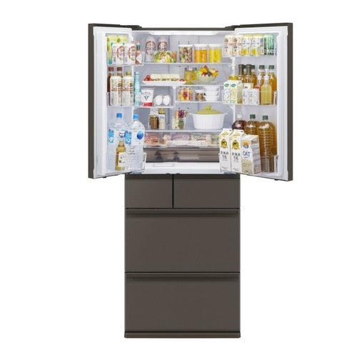 6ドア冷蔵庫 置けるスマート大容量 WXDシリーズ（プレミアムフレンチモデル） グランドアンバー グレー 観音開き 内容量：700リットル 三菱電機 MR-WXD70M-H