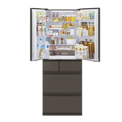 6ドア冷蔵庫 置けるスマート大容量 WXDシリーズ（プレミアムフレンチモデル） グランドアンバー グレー 観音開き 内容量：700リットル 三菱電機 MR-WXD70M-H