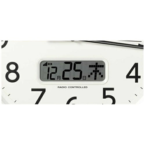RHYTHM リズム時計 温湿度・カレンダー表示付電波掛け時計 8FYA06-003