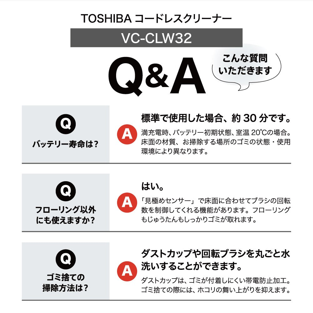 TOSHIBA 東芝 コードレススティッククリーナー トルネオ VC-CLW32-H サイクロン 1.0kg グレー