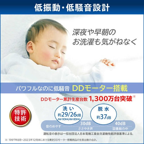洗濯機 9kg インバーター ZABOON 東芝 AW-9DH4(W) グランホワイト 幅60cm 抗菌 ウルトラファインバブル Ag+ 低振動 低騒音