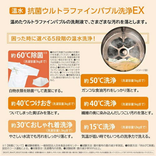 ドラム式洗濯乾燥機 東芝 TW-127×P4L(W) 左開き ZABOON 洗濯12.0kg 乾燥7.0kg グランホワイト