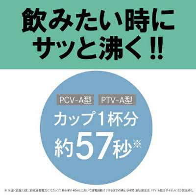 電気ケトル QUICK＆SAFE＋ 0.6L マットホワイト タイガー PCV-A060WM