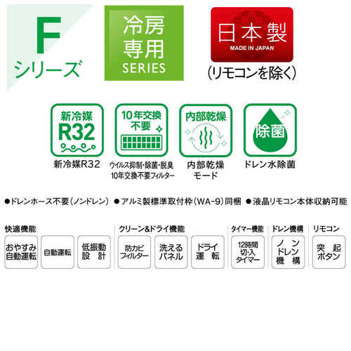 コロナ CORONA ウインドエアコン Relala CW-F1626R(WS) ホワイト