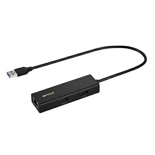 Giga対応 Type-A USB 3.2（Gen 1）用 LANアダプター USB Type-A×3ポート付き ブラック バッファロー LUD-U3-AU101BK