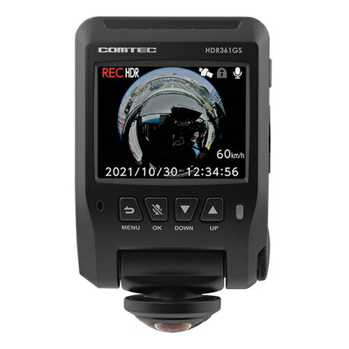 コムテック ドライブレコーダー COMTEC HDR361GS 前後左右 360度 GPS 500万画素