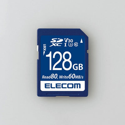 エレコム SDXCカード/データ復旧サービス付/ビデオスピードクラス対応/UHS-I U3 80MB/s 128GB MF-FS128GU13V3R