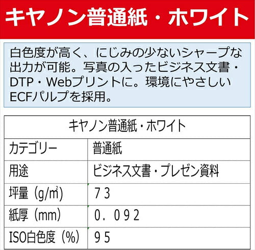 キヤノン インクジェット用紙 普通紙  ホワイト A4 SW－101A4 250枚