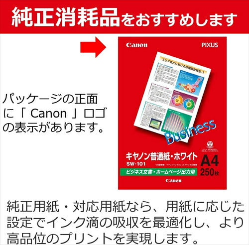 キヤノン インクジェット用紙 普通紙  ホワイト A4 SW－101A4 250枚