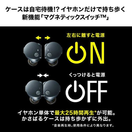 完全ワイヤレスイヤホン ブラック [ワイヤレス(左右分離) /ノイズキャンセリング対応 /Bluetooth対応] オーディオテクニカ ATH-CKS50TW2 BK