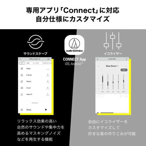 完全ワイヤレスイヤホン ブラック [ワイヤレス(左右分離) /ノイズキャンセリング対応 /Bluetooth対応] オーディオテクニカ ATH-CKS50TW2 BK