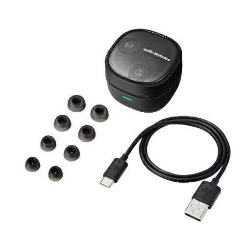 ワイヤレスイヤホン ノイズキャンセリング オーディオテクニカ ATH-SQ1TW2NC BK Bluetooth 防水