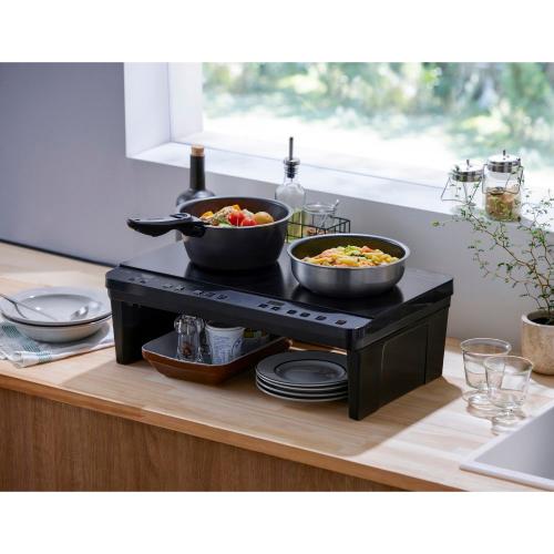 2口IHコンロスタンド付き ブラック アイリスオーヤマ IHK-WT41S-B
