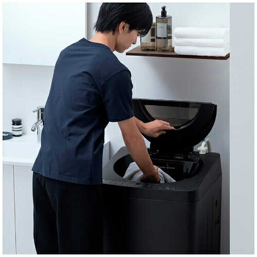 全自動電気洗濯機 OSH fit（オッシュ フィット） 標準洗濯/脱水容量5.0kg ブラック アイリスオーヤマ ITW-50B01-B