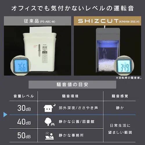 アイリスオーヤマ パーソナルシュレッダー SHIZCUT シズカット ホワイト KP7HC-35E-W 静音 クロスカット 7枚同時細断 除電 事務用品 家庭用