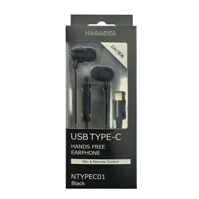 NAGAOKA ナガオカ カナル型有線イヤホン NTYPEC01BK Type-C接続 ブラック