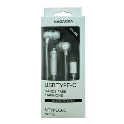 NAGAOKA ナガオカ カナル型有線イヤホン NTYPEC01WH Type-C接続 ホワイト