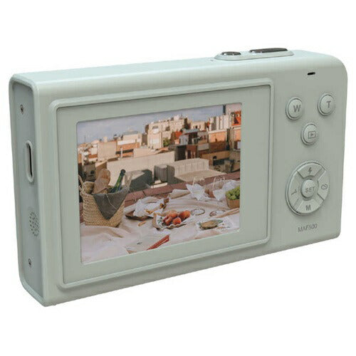 デジカメ デジタルカメラ オートフォーカス搭載 MOVIO ナガオカ MAF500MGN ミントグリーン デジタルズーム 4倍 接写 軽量 92g
