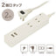 2個口タップ 雷ガード/USBポート付き 2m オーム電機 HS-TKU22W22