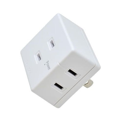 発煙ガードトリプルタップ 3個口 オーム電機 HS-AT3H-W