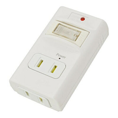 発煙ガードスイッチ付タップ 2個口 オーム電機 HS-A2PH-W