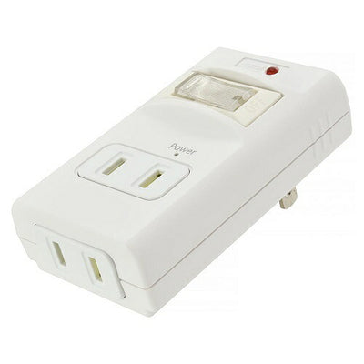 発煙ガードスイッチ付タップ 2個口 オーム電機 HS-A2PH-W