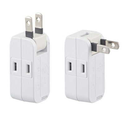 発煙ガードマイクロタップ 2個口 オーム電機 HS-TM2HU3-W