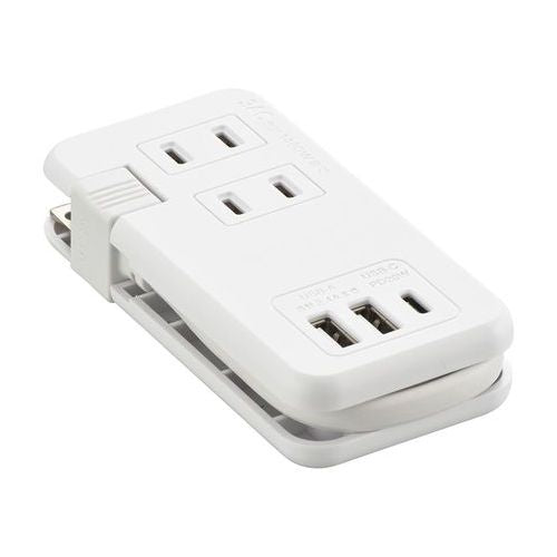 モバイルUSBタップ くるっと収納 PD対応 20W オーム電機 HS-A3U2C120E-W