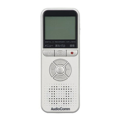 デジタルICレコーダー AudioComm 4GB ホワイト オーム ICR-U134N