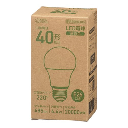 LED電球 E26 40形相当 昼白色 オーム LDA4N-G AG56