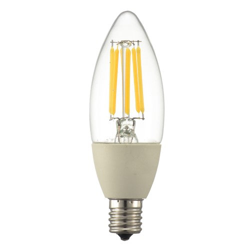 LEDフィラメントタイプシャンデリア球 E17 60形相当 電球色 オーム LDC6L-E17 C6